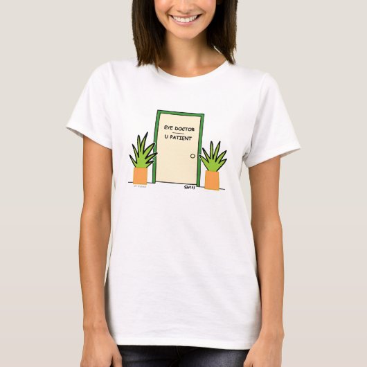 かわいいおもしろい光学漫画レディースTシャツ Tシャツ (正面)