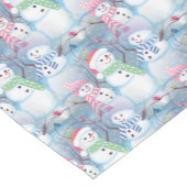 かわいいおもしろい冬の季節雪だるま水彩アート ショートテーブルランナー (コーナー)