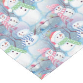 かわいいおもしろい冬の季節雪だるま水彩アート ショートテーブルランナー (コーナー)