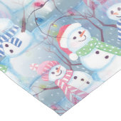 かわいいおもしろい冬の季節雪だるま水彩アート ロングテーブルランナー (コーナー)