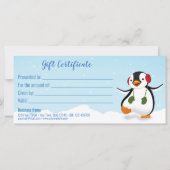 かわいいおもしろい冬ペンギンのギフトカード (裏面)