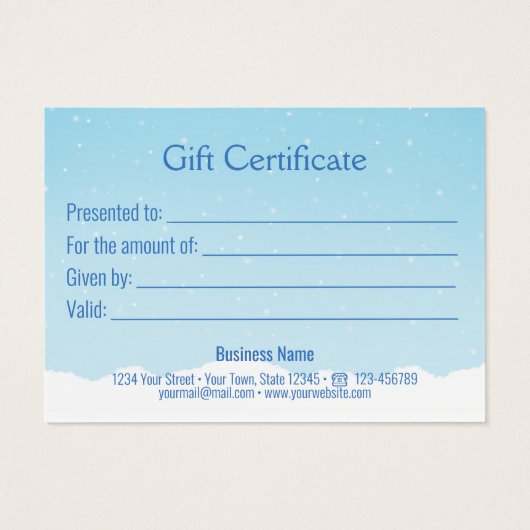 かわいいおもしろい冬ペンギンのギフトカード (裏面)