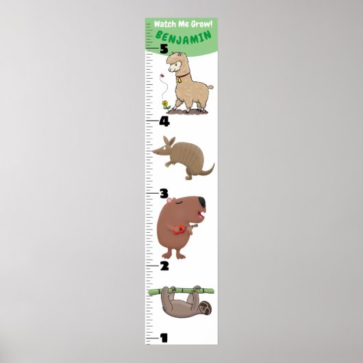 かわいいおもしろい動物の漫画の成長チャート ポスター (正面)
