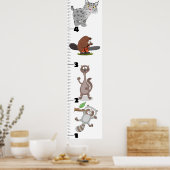 かわいいおもしろい動物の漫画の成長チャート ポスター (キッチン)