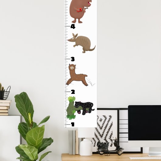 かわいいおもしろい動物の漫画の成長チャート ポスター (ホームオフィス)