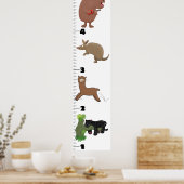 かわいいおもしろい動物の漫画の成長チャート ポスター (キッチン)
