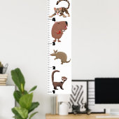 かわいいおもしろい動物の漫画の成長チャート ポスター (ホームオフィス)