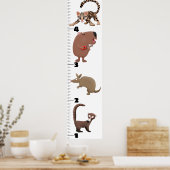 かわいいおもしろい動物の漫画の成長チャート ポスター (キッチン)