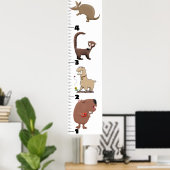 かわいいおもしろい動物の漫画の成長チャート ポスター (ホームオフィス)