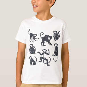 かわいいおもしろい動物のTシャツ子供へ猿 Tシャツ