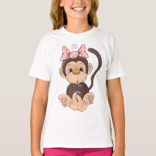 かわいいおもしろい動物のTシャツ子供へ猿 Tシャツ