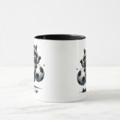 かわいいおもしろい動物ユーモア遊ラクーンのサッカー マグカップ (中央)