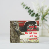 かわいいおもしろい動物リスのジョーク ポストカード (スタンド正面)