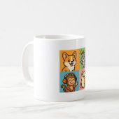 かわいいおもしろい動物 コーヒーマグカップ (正面左)