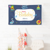 かわいいおもしろい夏のフルーツ誕生日パーティーの看板バナー 横断幕 (インサイチュ)