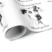 かわいいおもしろい大きな犬の引用文甘やかされたペットのユーモア ラッピングペーパー (ロールコーナー)