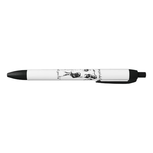 かわいいおもしろい大きな犬の引用文甘やかされたペットのユーモア 黒ボールペン (ボトム)