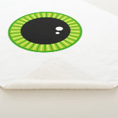 かわいいおもしろい大きな緑の眼球 シェルパブランケット (3/4)