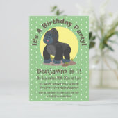 かわいいおもしろい大ゴリラ漫画イラストレーション 招待状 (スタンド正面)