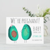 かわいいおもしろい妊娠アボカドカップルベビー 案内状 (スタンド正面)