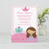 かわいいおもしろい姫の誕生日パーティーの招待 招待状 (スタンド正面)