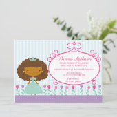 かわいいおもしろい姫の誕生日パーティーの招待 招待状 (スタンド正面)