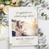 かわいいおもしろい婚約写真のお知らせ 招待状