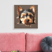 かわいいおもしろい子犬顔 キャンバスプリント (インサイチュ (リビング))