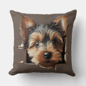 かわいいおもしろい子犬顔 クッション (正面)