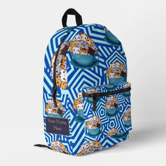 かわいいおもしろい子猫カスタム プリントバックパック (裏面左端)