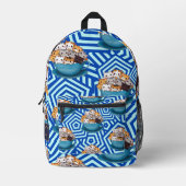 かわいいおもしろい子猫カスタム プリントバックパック (正面)