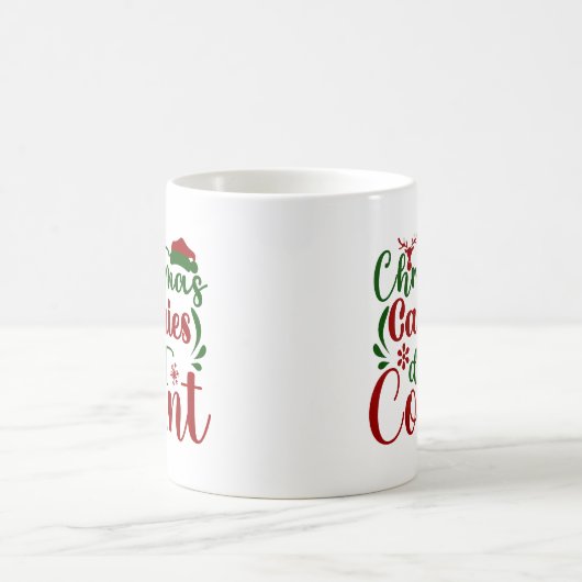 かわいいおもしろい季節のホリデーサンタ冬カロリー コーヒーマグカップ (中央)