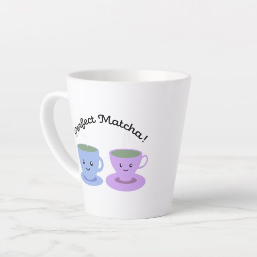 かわいいおもしろい完璧な抹茶 カフェラテマグ (左アングル)