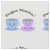かわいいおもしろい完璧な抹茶 ファブリック (クローズアップ)