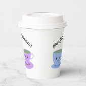 かわいいおもしろい完璧な抹茶 紙コップ (左)