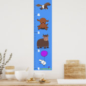 かわいいおもしろい家畜の漫画の成長チャート ポスター (キッチン)