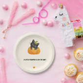 かわいいおもしろい小さなかぼちゃを途中黒猫 ペーパープレート (パーティー)