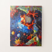 かわいいおもしろい小さなカエル ジグソーパズル (縦)