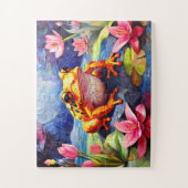 かわいいおもしろい小さなカエル ジグソーパズル (縦)