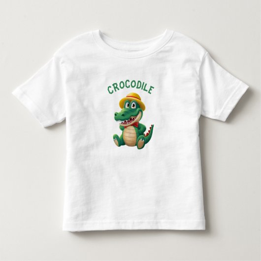 かわいいおもしろい小さなワニ トドラーTシャツ (正面)