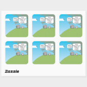 かわいいおもしろい小さな大きい石準備ができてい転がる スクエアシール (シート)