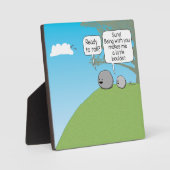 かわいいおもしろい小さな大きい石準備ができてい転がる フォトプラーク (正面)