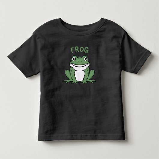 かわいいおもしろい小さな幸せなカエル トドラーTシャツ (正面)