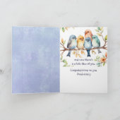 かわいいおもしろい小鳥が記念日おめでとう カード (内部)