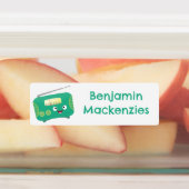 かわいいおもしろい幸せなレトロなラジオパーソナライズされた漫画 ラベル (貼付)