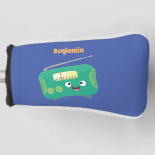 かわいいおもしろい幸せなレトロなラジオ漫画 ゴルフヘッドカバー