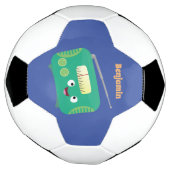 かわいいおもしろい幸せなレトロなラジオ漫画 サッカーボール (回転)