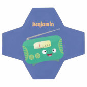 かわいいおもしろい幸せなレトロなラジオ漫画 サッカーボール (フラット)