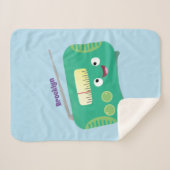 かわいいおもしろい幸せなレトロなラジオ漫画 シェルパブランケット (正面(横))