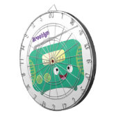 かわいいおもしろい幸せなレトロなラジオ漫画 ダーツボード (正面右)